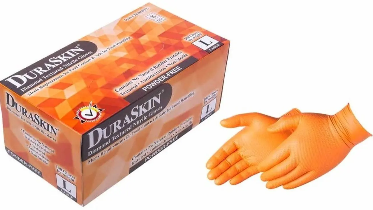 Orange Nitrile Gloves